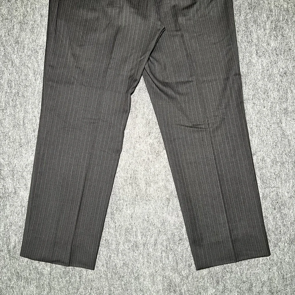 Brooks Brothers 1818 Fitzgerald Pants Men 37 X 29 Black Wool Pin Striped Italy